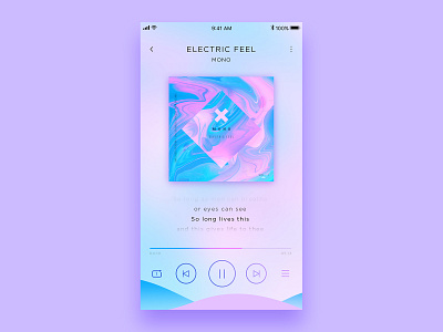 Music player : soft dream color cute design effyzhang elegant flat gradient icon illustration lovely mobile music player simple sweet ui ux