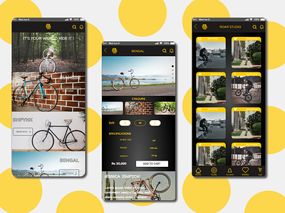 Roar Cycles E-Commerce Mobile App - Part 2 android android app android app design android design design ios ios app design mobile app design mobile design mobile ui ui ux vector