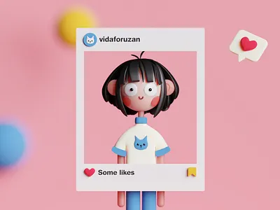 Self-portrait in Blender 3d 3d art 3d character blender characterdesign digitalart isometric minimal self portrait