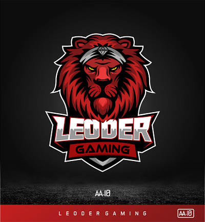 LEODER GAMMING branding design illustration logo