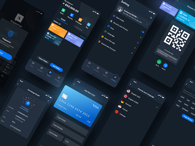 Sappchat Dark mode address crypto wallet cryptocurrency design ewallet mobile app mobile design money qrcode ui