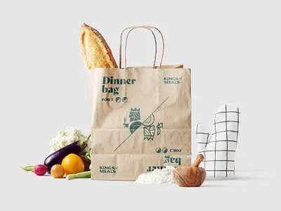 Kings of Meals brand branding food and drink kings logo