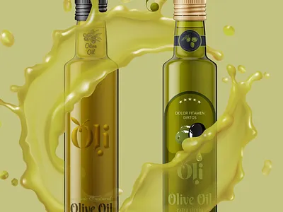 oli oil logo and label branding design graphic logo mockup