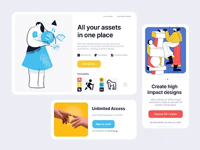 Vector illustrations for websites and landing pages 3d application branding builder icons illustration landing landingpage multimedia screen svg vector website