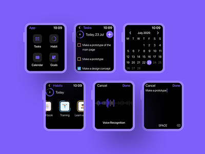 Task planner app I Apple watch app app design apple watch design ios app mobile app mobile design task app task planner ui ux