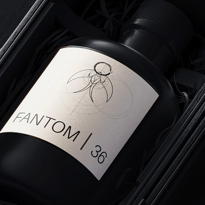 Product label for the European Schnapps producer called "FANTOM brand branding japan japanese art label label design labeldesign logo product label vector