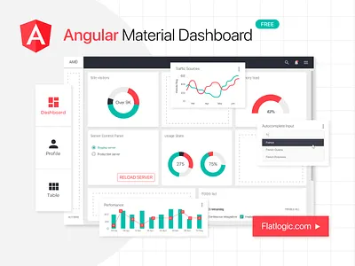 Angular Material Dashboard admin template angular app dashboard development free gradient graphic design javascript template trendy trendy design ui ux web web development