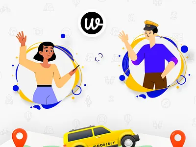 Wooberly app design illustration ui vector