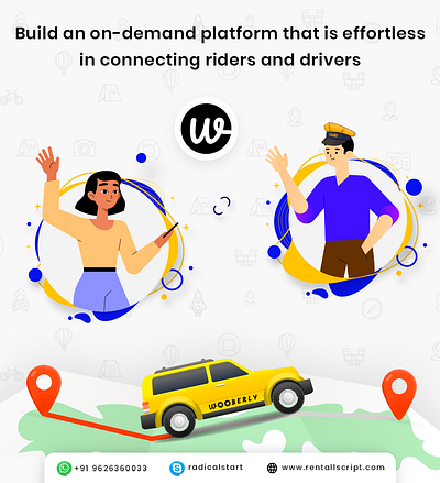 Wooberly app design illustration ui vector