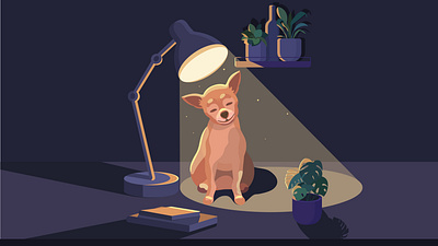 Dog enjoying the cosiness cosiness dog illustration joy vector