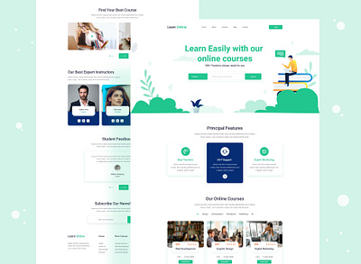 Learn Online Landing Page 2020 2020 design 2020 trend 2020 trends agency agency website creative agency creative design design dribbble best shop education landing page learning learning platform online education onlline