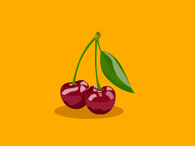 Cherries Illustration adobe adobe illustrator art cherries colors design digital drawing fruits graphic graphicdesign illustration illustrator minimalism red vector vectorart yellow