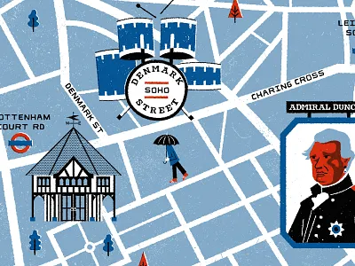Soho Map Shot 2 cartography illustration london mapdesign maps soho