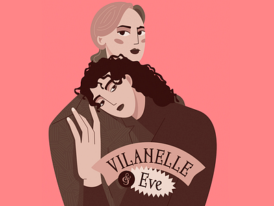 Killing Eve character illustration retro vector woman