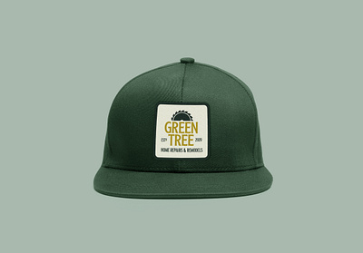 Green Tree Snapback Cap badge branding green hat icon logo simple