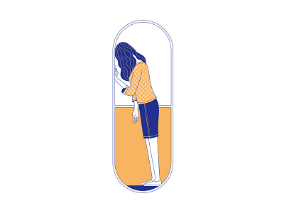 Inside the pill adobe illustrator anxiety character depression flat flat design flat illustration illustration inside mental health pain painkiller pill treatment vector woman woman illustration