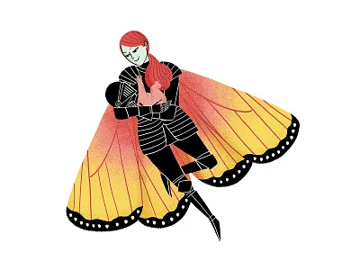 butterfly winged comic illustration