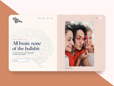 The Pretty Brain article blog brain female health landingpage mental ui women