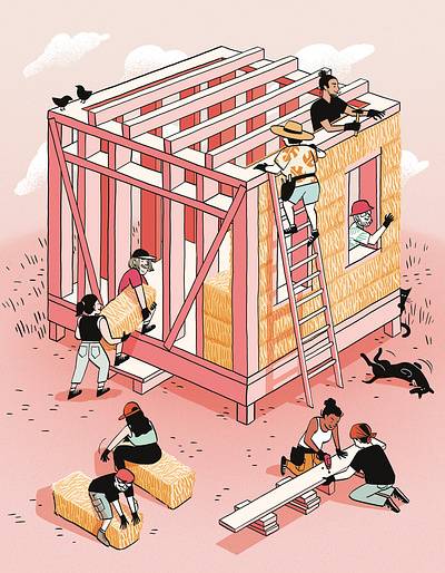 Casas de paja comic editorial editorial illustration illustration