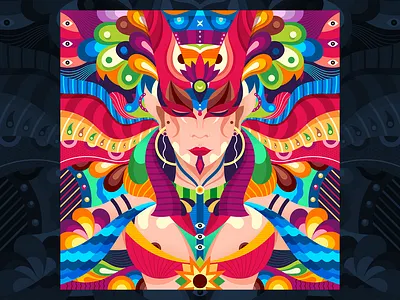 Bastet abstract character colors design dribbble egypt follow graphicdesign illustration mythological mythology shot vector