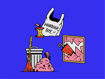 Garbage apple doodle garbage groom icon icondesign plastic plastic bag trash trashcan umbrella