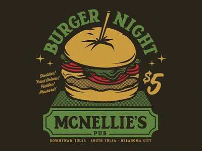 McNellie's Pub apparel badge beer branding burgers deals design food illustration logo okc pub tulsa typography vintage
