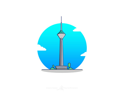 Milad Tower adobe art design flat graphic illustration illustration art illustration design illustrator iran milad milad tower tehran tower vector ایران برج میلاد تهران