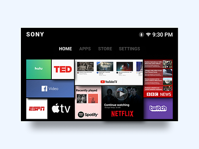 Smart TV app 100 daily ui 100daychallenge 25 app dailyui design figma netflix smart smart tv smart tv app sony sony smart tv television tv tv app ui web youtube