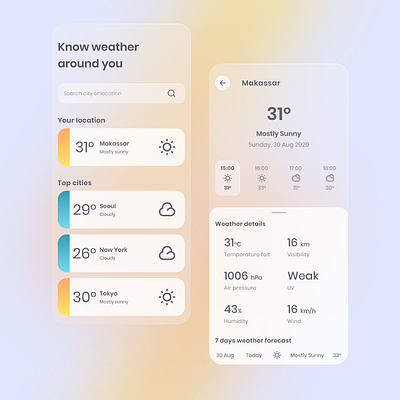 Mobile Design - Weather App design design app figma mobile app ui uidesign uiux weather app