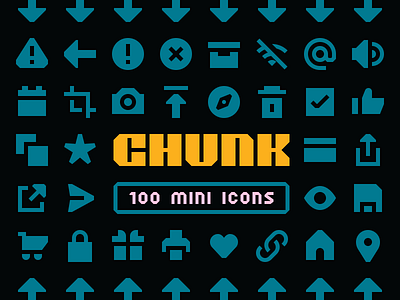 CHUNK Mini Icons chunky figma free glyph icon icon pack icon set iconography small