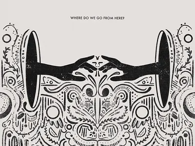 Where Do We Go From Here? art blackhole branding concept creative design digital graphic design hands icon illustration illustration art lineart mirror pattern void