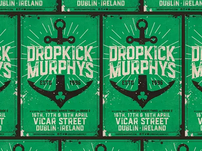 Dropkick Murphys - Dublin, Ireland Poster admat anchor dropkick murphys dublin dublin ireland ireland music poster punk rock vicar street