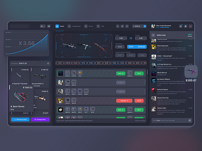 Cyber Crash - Free CSGO Gaming Web Platform 2077 card casino chat concept crash csgo cyber dashboad design freebie gambling game gaming graphic list skins ui user ux