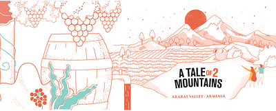 Tale of 2 mountains_01 branding design illustration simple strokes