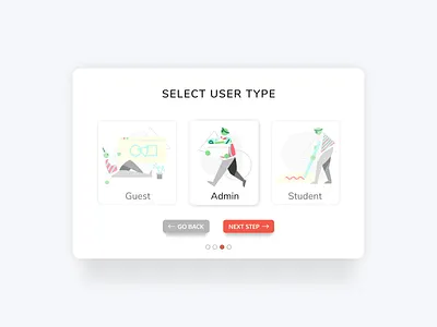 Select User Type: DailyUI_064 100days buttons daily daily 100 challenge daily ui dailyui dailyuichallenge figma figma design figmadesign go back next onboarding onboarding screen select box select user type user type userinterface