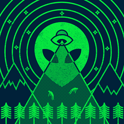 Alien Abduction aliens design flat illustration minimal vector