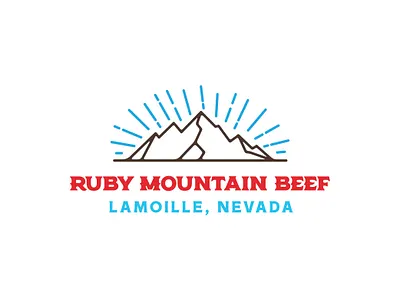 Ruby Mountain Beef Logo #1 beef icon logo logo design mountains nevada