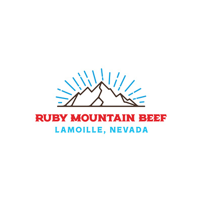 Ruby Mountain Beef Logo #1 beef icon logo logo design mountains nevada