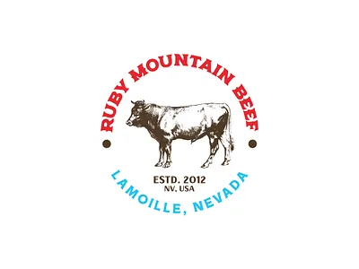 Ruby Mountain Beef Logo #2 beef branding design logo mountain nevada vector