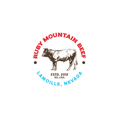 Ruby Mountain Beef Logo #2 beef branding design logo mountain nevada vector