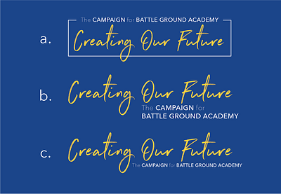 Creating Our Future, The Campaign for Battle Ground Academy branding campaign creative logo design illustration logo