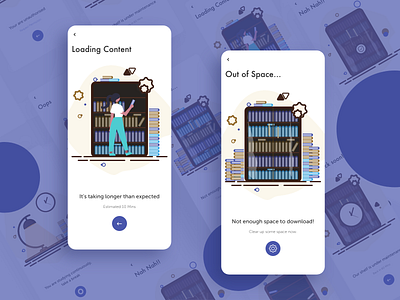 Empty States Loading Loaded adobe illustrator elearning flat flatdesign flatillustration illustration ui uiux ux vector