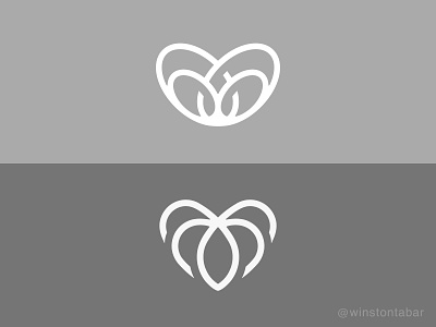 Heart icons abstract clean design geometric logo logodesigner logomark minimal minimalism modern