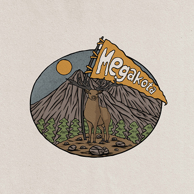 Megakota badge vintage hand drawn design illustration art badge badge logo clothes clothing clothing brand clothing company clothing design clothing label design graphic design hawaii hawaiian hawaiian shirt illustrator miau tropical vintage vintage badge vintage design