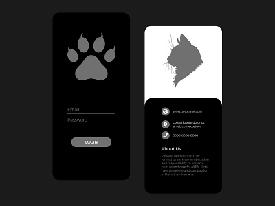 Pet App Ui design dark ui design pet app ui uidesign ux design