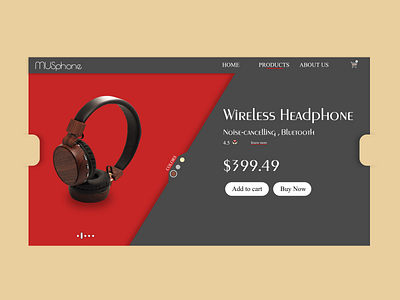 Daily UI 012 branding daily ui dailyui dailyuichallenge design flat headphone headphones product product page shopping shopping app ui web web design webdesign website