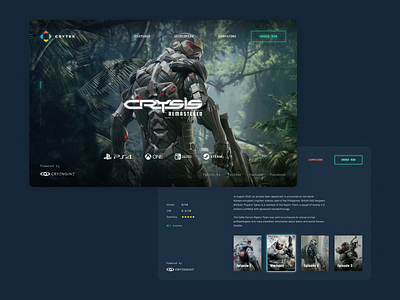 Crysis: remastered promo page dark theme dark ui e commerce game store gamedev gaming landing page steam ui ui design web design