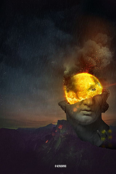 Standing - manipulation artwork digital art illustration manipulation rain roman sun