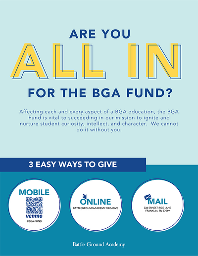 BGA Fund Ad for Echo, the Alumni Magazine branding campaign creative logo design illustration