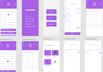 Calendar App adobexd app calendar app design ux ux design uxui